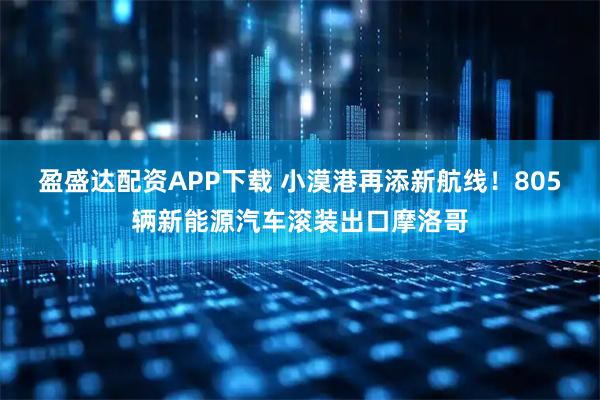 盈盛达配资APP下载 小漠港再添新航线！805辆新能源汽车滚装出口摩洛哥